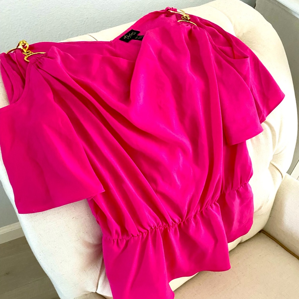 Pink Over Shoulder Blouse